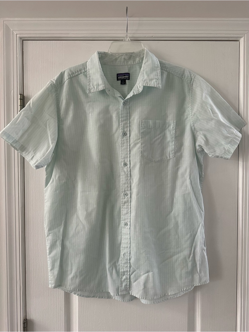 Men’s Patagonia Light Mint Stripe Short-Sleeve Button-Down Shirt